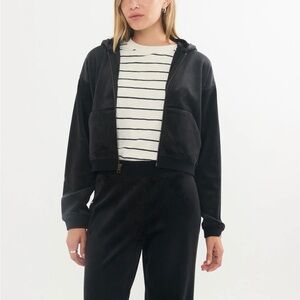 Marine Layer Cord Velour Cropped Zip Up
Hoodie